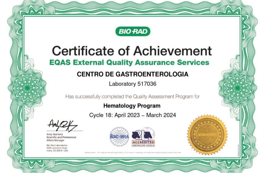 Centro de Gastroenterología Dr. Luis E. Aybar obtiene excelentes resultados en Control de Calidad Externo